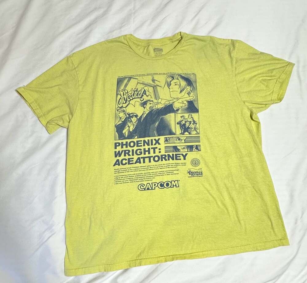 American Classics Phoenix Wright: Ace Attorney Capcom Neon Yellow Graphic T-Shir